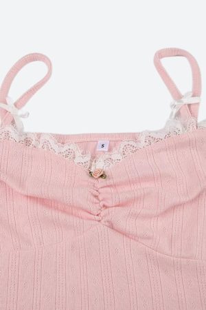 Style Core Aesthetics, New Style Trends - Coquette Bow Straps Ruched Top