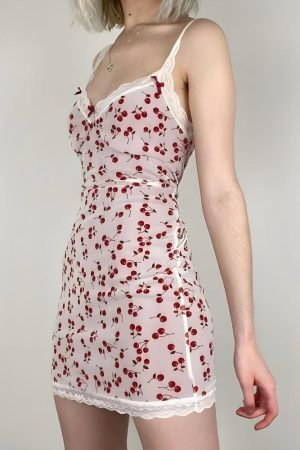 Style Core Aesthetics, New Style Trends - Coquette Cherry Mini Dress