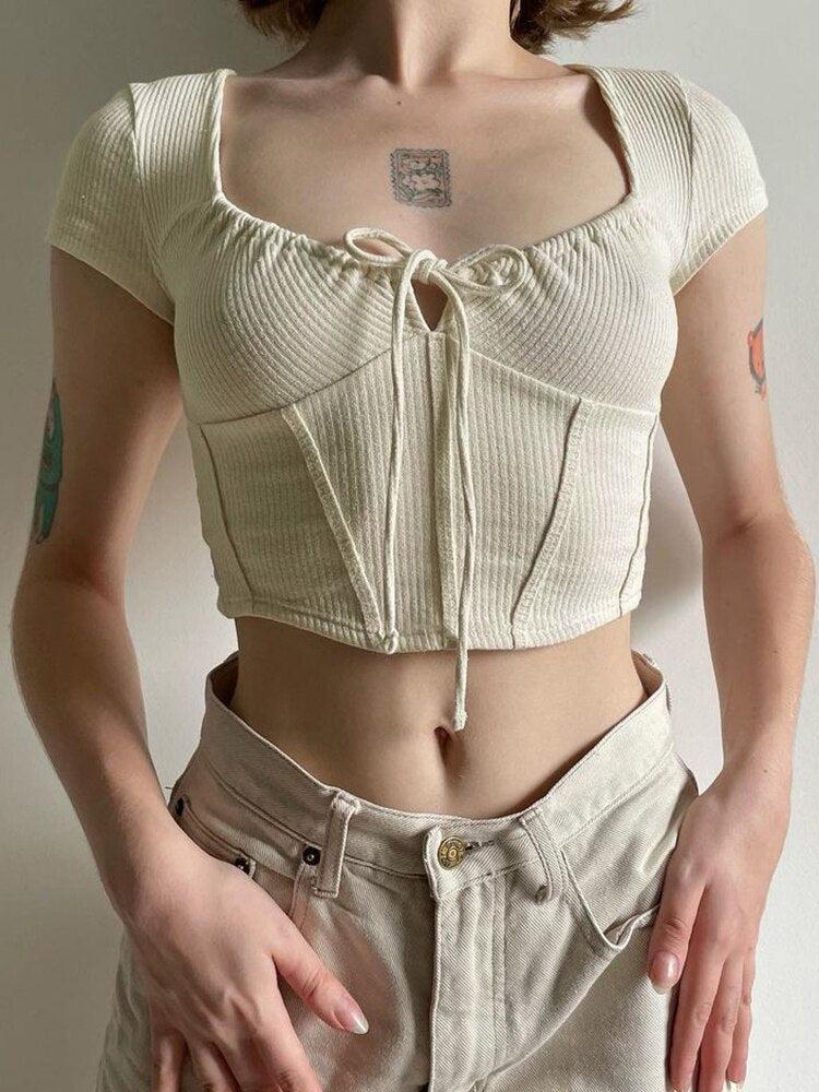 Style Core Aesthetics, New Style Trends - Coquette Cropped Corset Top Style Core Aesthetics, New Style Trends - Coquette Cropped Corset Top