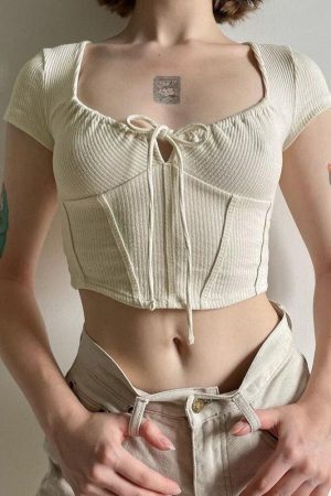 Style Core Aesthetics, New Style Trends - Coquette Cropped Corset Top