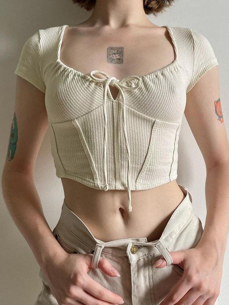 Style Core Aesthetics, New Style Trends - Coquette Cropped Corset Top Style Core Aesthetics, New Style Trends - Coquette Cropped Corset Top