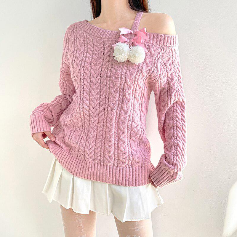 Style Core Aesthetics, New Style Trends - Coquette Cut-Out Knit Sweater