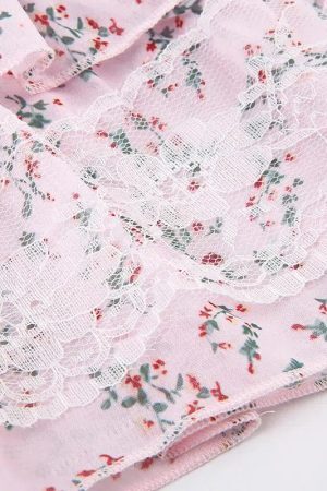 Style Core Aesthetics, New Style Trends - Coquette Floral Ruffled Mini Skirt