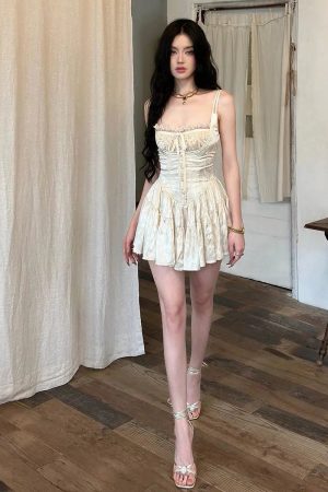 Style Core Aesthetics, New Style Trends - Coquette Floral Satin Mini Dress