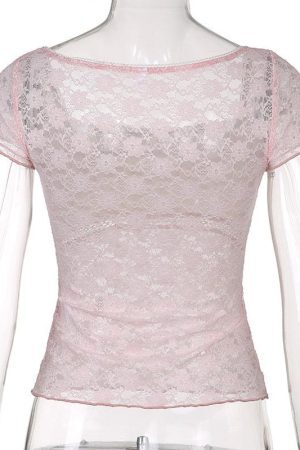 Style Core Aesthetics, New Style Trends - Coquette Lace Detailed Top