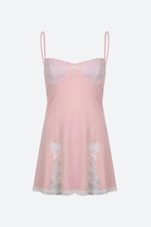 Style Core Aesthetics, New Style Trends - Coquette Lace Slit Mini Dress