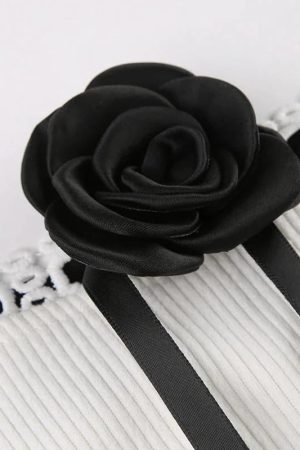 Style Core Aesthetics, New Style Trends - Coquette Rose Corduroy Mini Dress