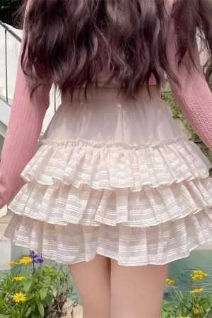 Style Core Aesthetics, New Style Trends - Coquette Ruffle Mini Skirt