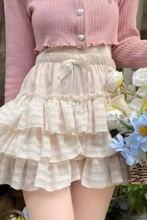 Style Core Aesthetics, New Style Trends - Coquette Ruffle Mini Skirt