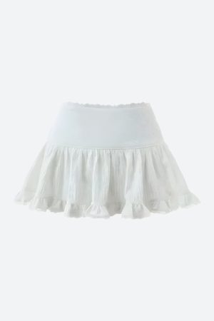 Style Core Aesthetics, New Style Trends - Coquette Ruffled Lace Mini Skirt