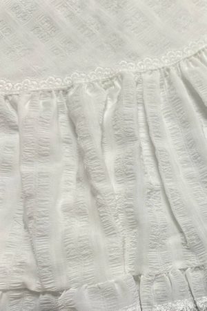 Style Core Aesthetics, New Style Trends - Coquette Ruffled Lace Mini Skirt