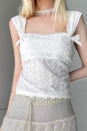 Style Core Aesthetics, New Style Trends - Coquette Square Neckline Top