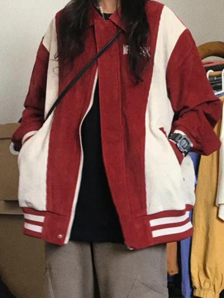 Style Core Aesthetics, New Style Trends - Corduroy Color Block Splice Embroidery Jacket Style Core Aesthetics, New Style Trends - Corduroy Color Block Splice Embroidery Jacket