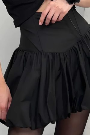 Style Core Aesthetics, New Style Trends - Corset Waist Bubble Mini Skirt