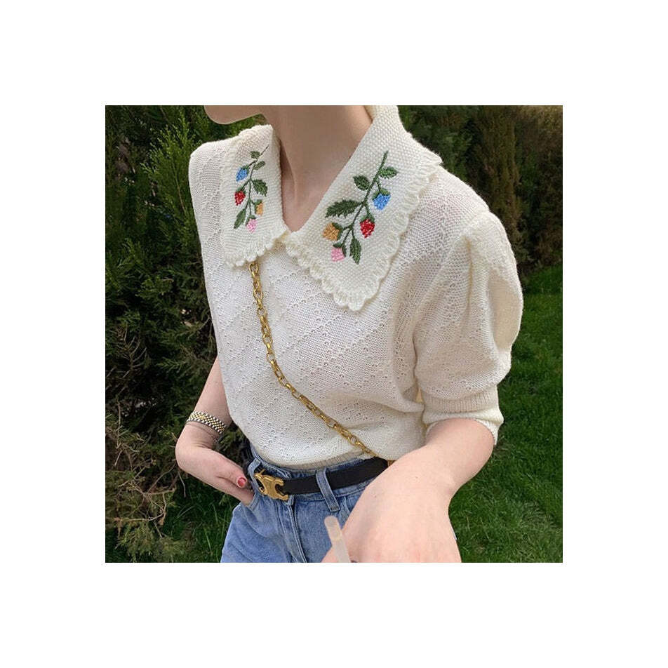 Style Core Aesthetics, New Style Trends - Cottagecore Collar Top