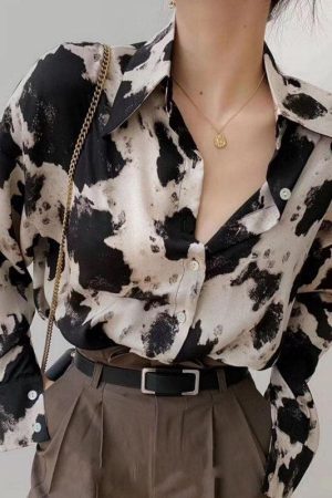 Style Core Aesthetics, New Style Trends - Cow Print Blouse