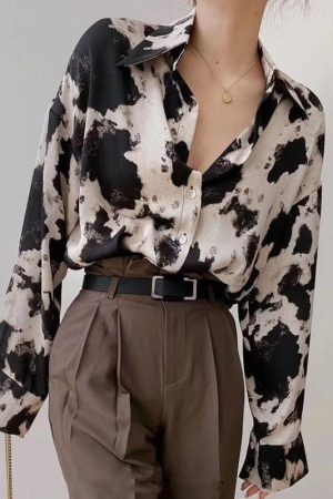 Style Core Aesthetics, New Style Trends - Cow Print Blouse