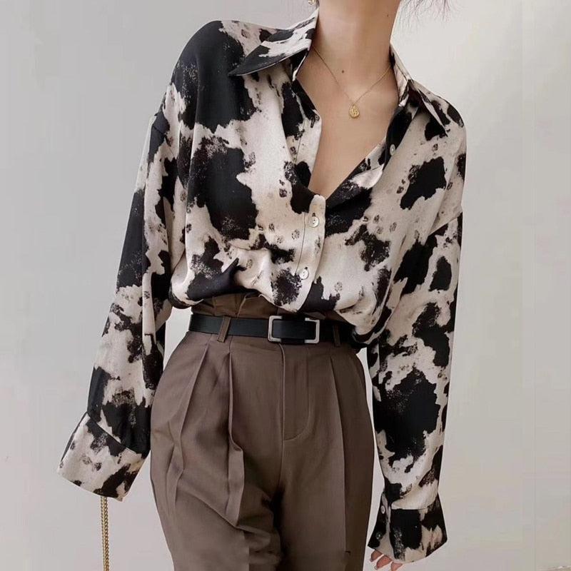 Style Core Aesthetics, New Style Trends - Cow Print Blouse Style Core Aesthetics, New Style Trends - Cow Print Blouse