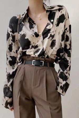 Style Core Aesthetics, New Style Trends - Cow Print Blouse