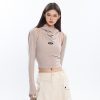 Style Core Aesthetics, New Style Trends - Cowl Collar Cut-Out Crop Top