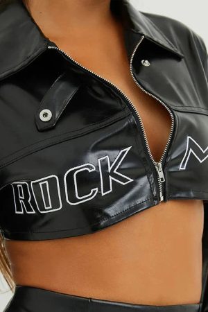 Style Core Aesthetics, New Style Trends - Cropped Biker Jacket