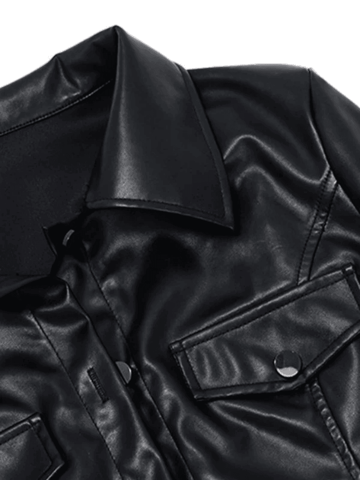 Style Core Aesthetics, New Style Trends - Cropped Black Faux Leather Biker Jacket Style Core Aesthetics, New Style Trends - Cropped Black Faux Leather Biker Jacket