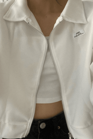 Style Core Aesthetics, New Style Trends - Cropped Zip-Up Jacket