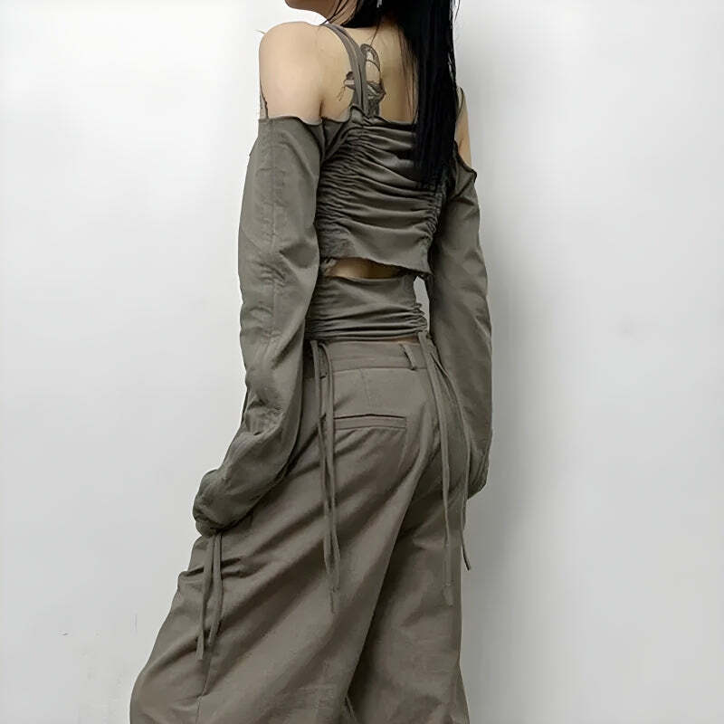 Style Core Aesthetics, New Style Trends - Cut-Out Ruched Long Sleeve Top Style Core Aesthetics, New Style Trends - Cut-Out Ruched Long Sleeve Top