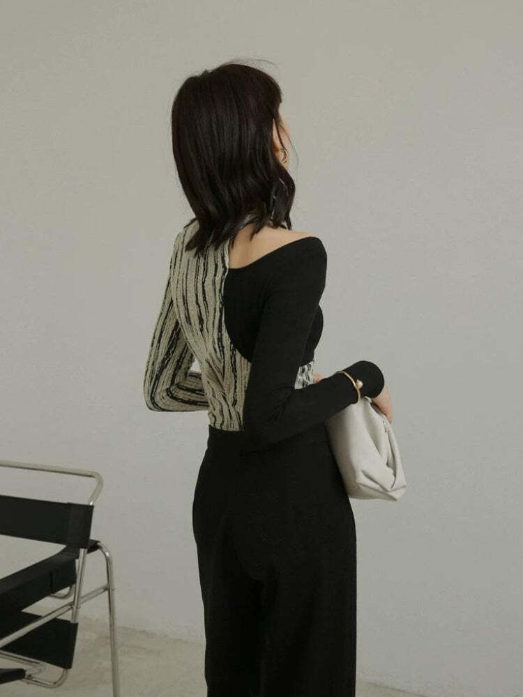 Style Core Aesthetics, New Style Trends - Cut Out Shoulder Patch Top Style Core Aesthetics, New Style Trends - Cut Out Shoulder Patch Top