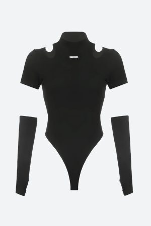 Style Core Aesthetics, New Style Trends - Cyberpunk Cut Out Corduroy Bodysuit