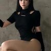 Style Core Aesthetics, New Style Trends - Cyberpunk Cut Out Corduroy Bodysuit