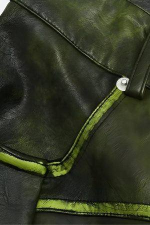 Style Core Aesthetics, New Style Trends - Cyberpunk Forest Faux Leather Pants