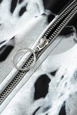 Style Core Aesthetics, New Style Trends - Cyberpunk Ghost Full Zip-Up Hoodie