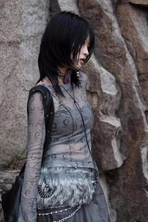 Style Core Aesthetics, New Style Trends - Cyberpunk Sheer Top