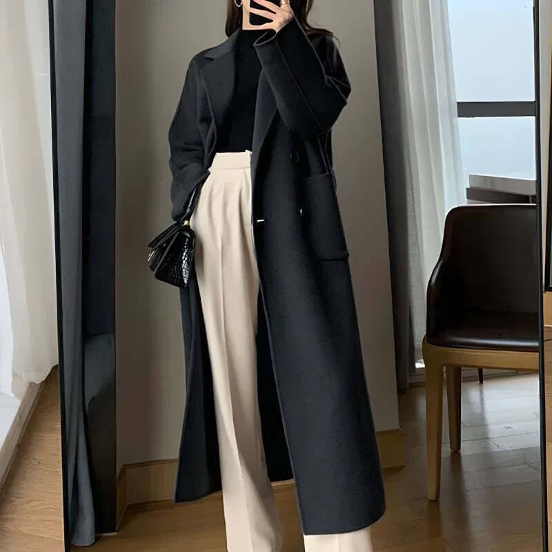 Style Core Aesthetics, New Style Trends - Dark Academia Belted Long Coat