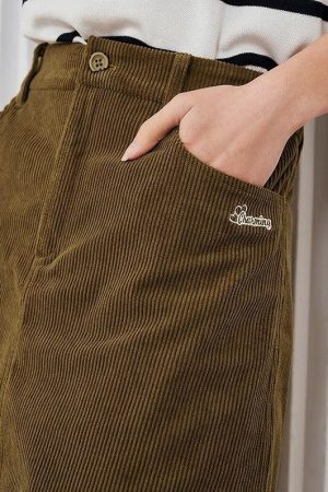 Style Core Aesthetics, New Style Trends - Dark Academia Corduroy Mini Skirt