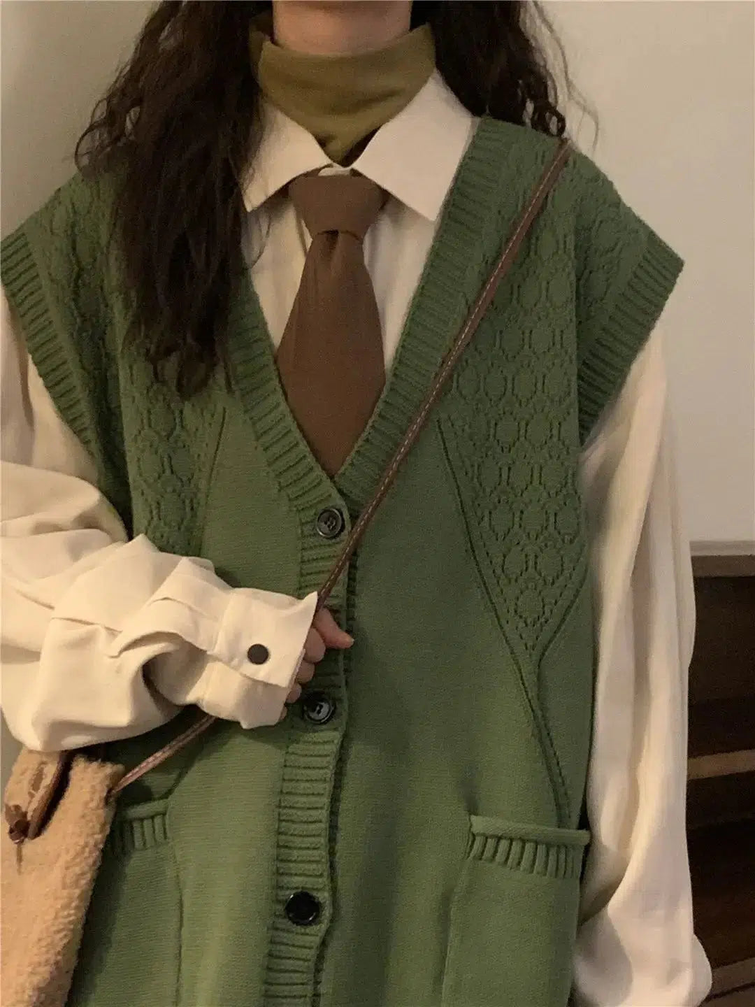 Style Core Aesthetics, New Style Trends - Dark Academia Deep V-Neck Sleeveless Cardigan Style Core Aesthetics, New Style Trends - Dark Academia Deep V-Neck Sleeveless Cardigan