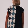 Style Core Aesthetics, New Style Trends - Dark Academia Half Argyle Sweater Vest