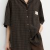 Style Core Aesthetics, New Style Trends - Dark Academia V-Neck Plaid Shirt