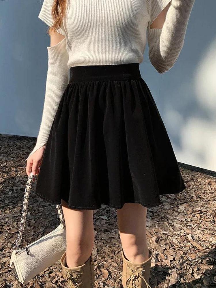 Style Core Aesthetics, New Style Trends - Dark Academia Velvet Mini Skirt Style Core Aesthetics, New Style Trends - Dark Academia Velvet Mini Skirt