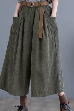 Style Core Aesthetics, New Style Trends - Dark Academia Wide Leg Corduroy Pants