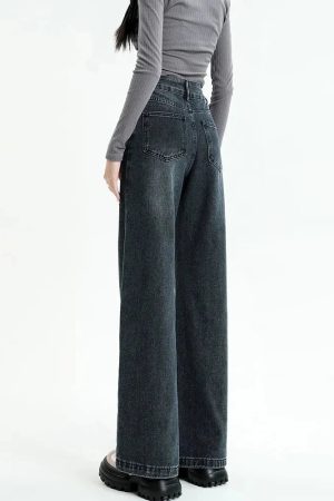 Style Core Aesthetics, New Style Trends - Dark Wash Straight Leg Denim Jeans