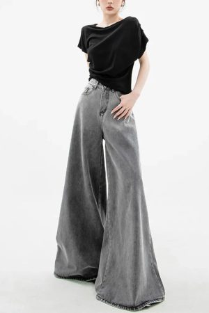 Style Core Aesthetics, New Style Trends - Dark Wash Super Wide Leg Jeans