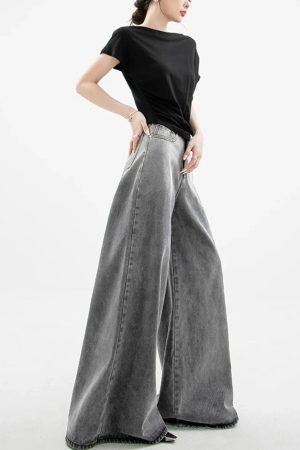 Style Core Aesthetics, New Style Trends - Dark Wash Super Wide Leg Jeans