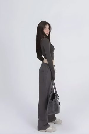 Style Core Aesthetics, New Style Trends - Deep Scoop Neck Two Piece Set Top