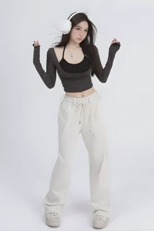 Style Core Aesthetics, New Style Trends - Deep Scoop Neck Two Piece Set Top