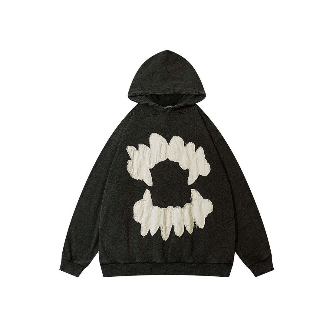 Style Core Aesthetics, New Style Trends - 'Devil Teeth' Embroidery Hoodie