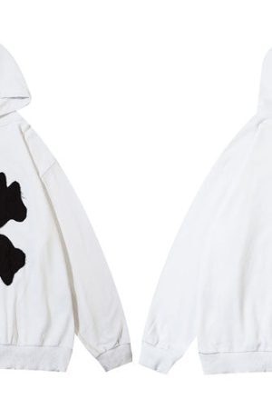 Style Core Aesthetics, New Style Trends - 'Devil Teeth' Embroidery Hoodie