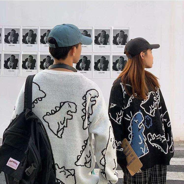 Style Core Aesthetics, New Style Trends - Dinosaur Knitted Sweater Style Core Aesthetics, New Style Trends - Dinosaur Knitted Sweater