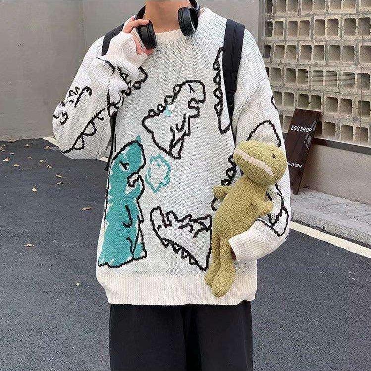 Style Core Aesthetics, New Style Trends - Dinosaur Knitted Sweater Style Core Aesthetics, New Style Trends - Dinosaur Knitted Sweater